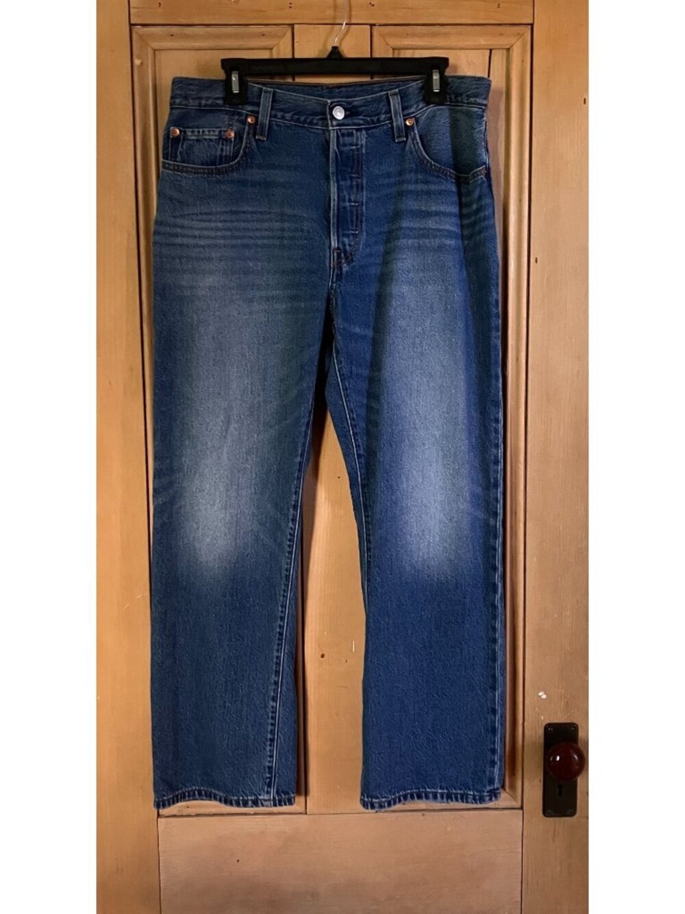 Levi's 501 Womens 90s Fit Premium Big E Straight Jeans Size 32x30 Blue AN EXC - Picture 4 of 12